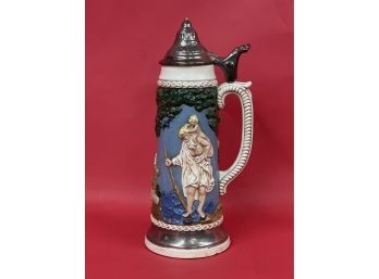 Large Vintage Pottery  Stein Signed AD