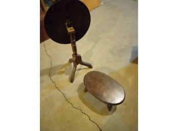 Wood Stool / Tilt Top Table