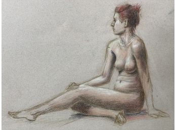 Vintage Nude Pastel - Signed