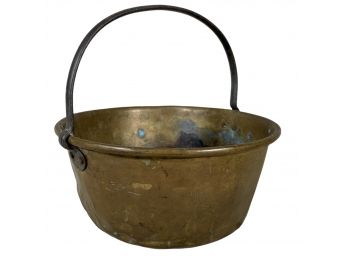 Vintage Brass Bucket Open Hearth Cooking Pot