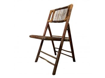 Vintage Childrens Rattan Folding Chair Boho Chic