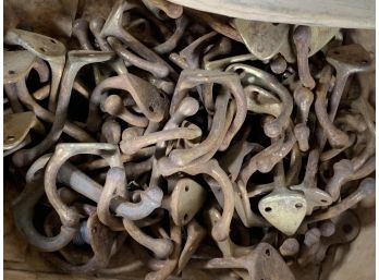 Box Of Vintage Coat Hooks Hardware Salvage