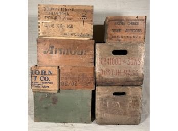 Vintage Lot Of Mixed Wooden Crates