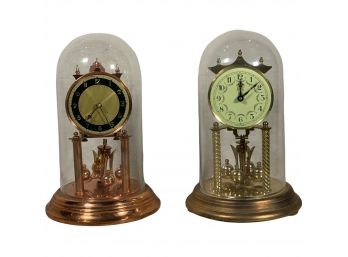 Vintage Pair Of Dome Mantel Clocks