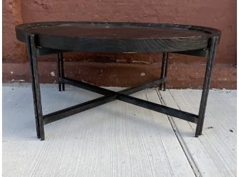 Round Cement Black Table