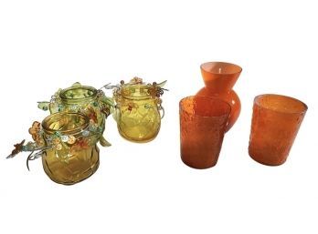 Colorful Votives & Vase