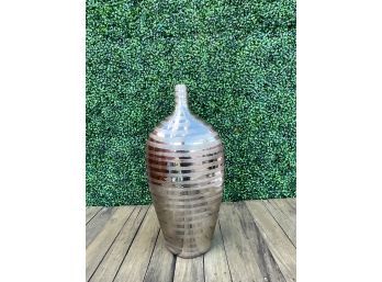 Pier One Silver Striped Vase