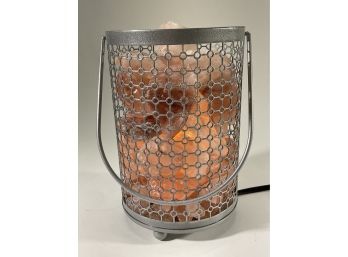 Himalayan Pink Salt Lamp Basket & Dimmer Cord Bulb