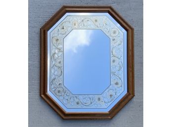 Octagonal Wood Framed Mirror