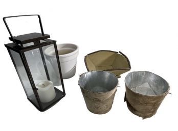 Lantern And Planter Pots