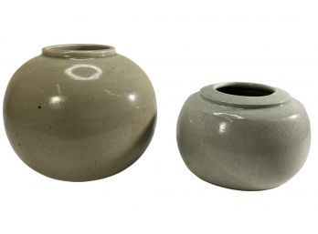 Two Ceramic Round Vases