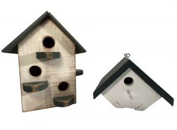 Two Wooden Birdhouses