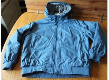 Guide Gear Blue Hooded Jacket Gray Fleece Lined Coat Wind Rain Resistant Large