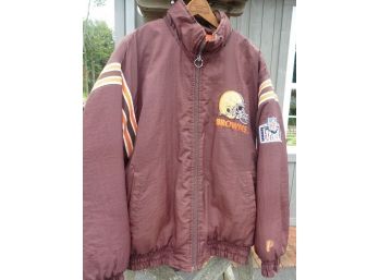 Pro Layer Vintage Cleveland Browns Varsity Jacket Size Medium Coat Football NFL