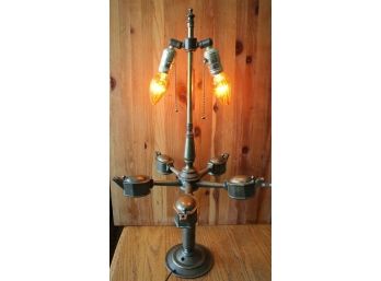 Antique Table Light Lamp Brass Bronze 5 Arm Incense Burning Aladdin Pots Vintage