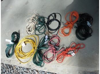 Lot Of Ten  10' To 25' Feet Extension Cords No Rips