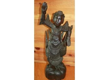 Wooden Dancing Buddha Statue Hinged Moving Arms Asian Hand Made Carved Figure