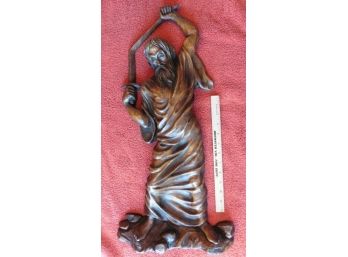 Artini Thauri Engraved Sculpture Moses Breaking Sword Wall Plaque Resin Vintage