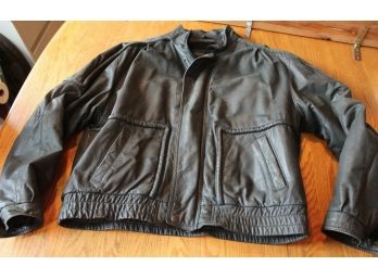 SAVILE ROW Leather Jacket XL Mens BOMBER Jacket FLIGHT Motorcycle Coat Vintage