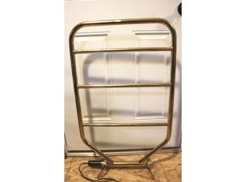 Vintage Heating Towel Rack Warmer Model 852 Polished Brass Color Plug In 120vac 120w