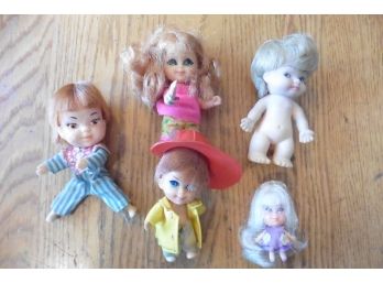 Lot Of 5 Mini Dolls Vintage