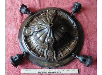 Antique Shower Pan Style Light Fixture FOR PART Brass Vintage Salvage Chandelier