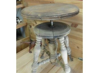 Vintage Piano Stool Eagle Claw Feet Glass Balls