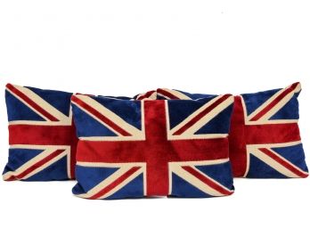 Set Of Three Caldeira United Kingdom Flag Pillows