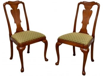 Pair Of Queen Anne Fruitwood Side Chairs Purchased At Agostino Antiques (RETAIL $1,200)