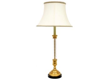 Cylindrical Crystal Candlestick Gilt Table Lamp