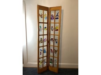 Hand Painted Disney Characters Bi-Fold Glass Door