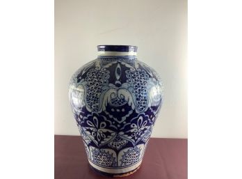 Large Blue And White Vase