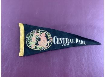 Vintage Central Park Zoo Souvenir Felt Pennant