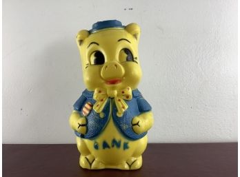 Vintage Yellow Plastic Piggy Bank