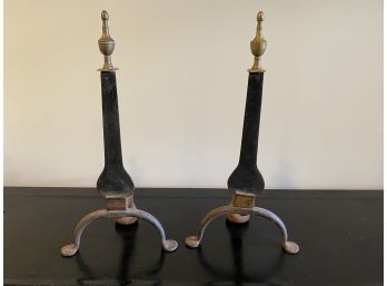 Pair Of Brass Andirons