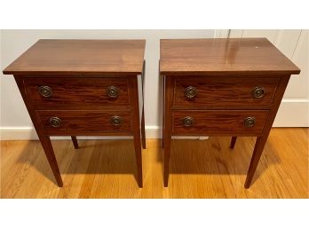 Pair Of Vintage Wooden 2 Drawer Night Stands