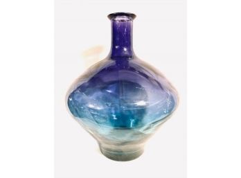 Huge Multitone Flash Color Blue Bottle Form Vase