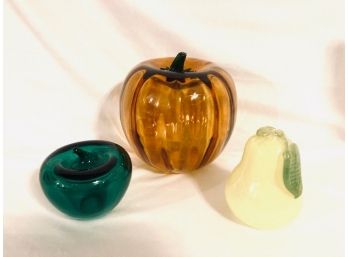 Trio Of Glass 'Fruits'