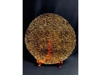 Radiant Amber Pebble Glass Charger Plate