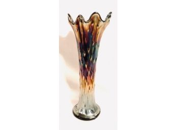 Vintage Carnival Glass Stretch Vase