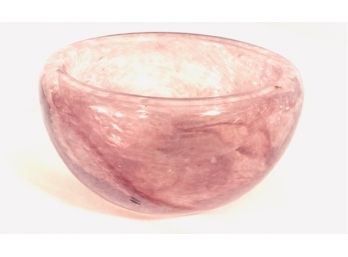 Awesome Double Blown Art Glass Pink Bowl