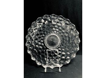 Vintage Fostoria Footed Pressed Glass Tort Plate With Scalloped Edge