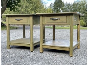 A Pair Of Pine Nightstands Or End Tables