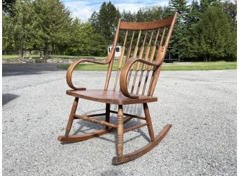 A Vintage Bent Oak Rocking Chair