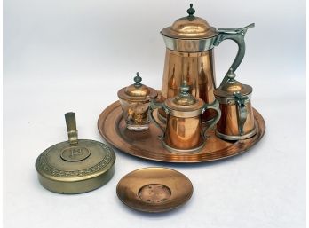 An Antique Copper And Brass Assortment