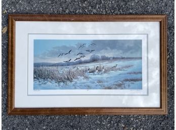 A Lithograph 'Winter Feast' Signed Lubeck