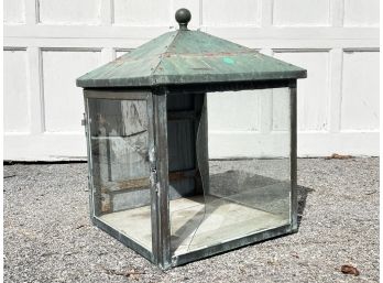 A Large Copper Outdoor Fixture (Terrarium Or Lantern Frame)