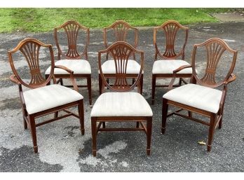 A Set Of 6 Shield Back Dining Chairs By Statesville Chair