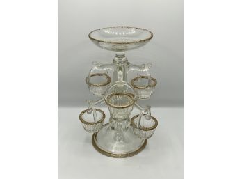 Vintage Glass Basket Tower