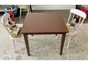 Childs Table & 2 Chairs  And Dolls